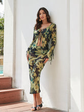 Marlene Lace Up Floral See Through Skirt Set